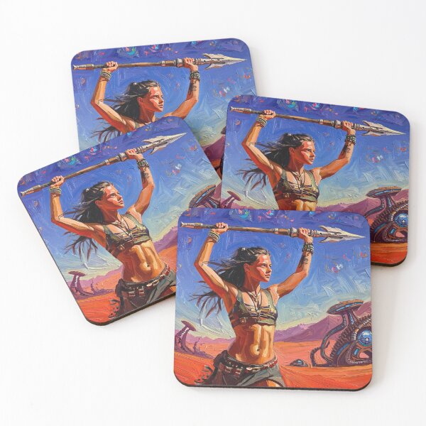 Item preview, Fantasy Barbarian Princess of Mars, a goddess with a spear designed and sold by Vintage Designs +.