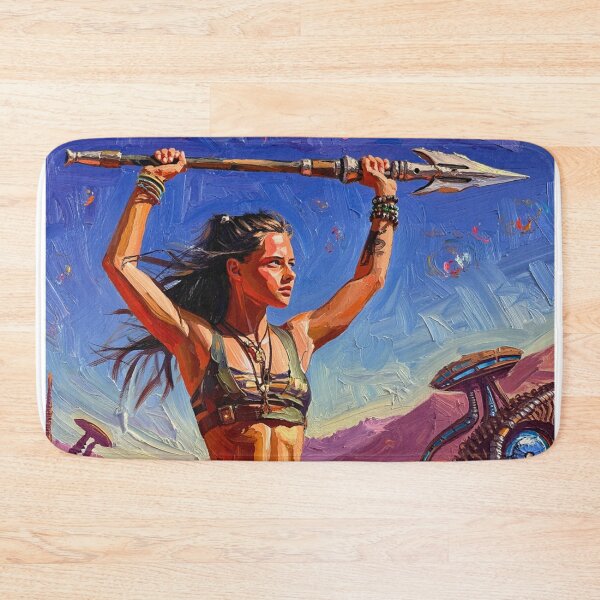 Item preview, Fantasy Barbarian Princess of Mars, a goddess with a spear designed and sold by Vintage Designs +.