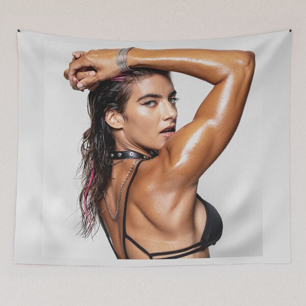 Item preview, Fit gym model woman posing with arms up designed and sold by Vintage Designs +.