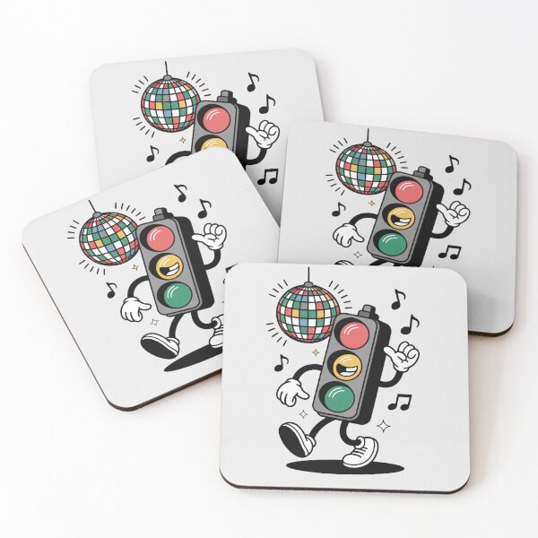 Item preview, Dancing Traffic Light Cartoon – Funny Disco Stoplight Illustration designed and sold by designedbyNil.