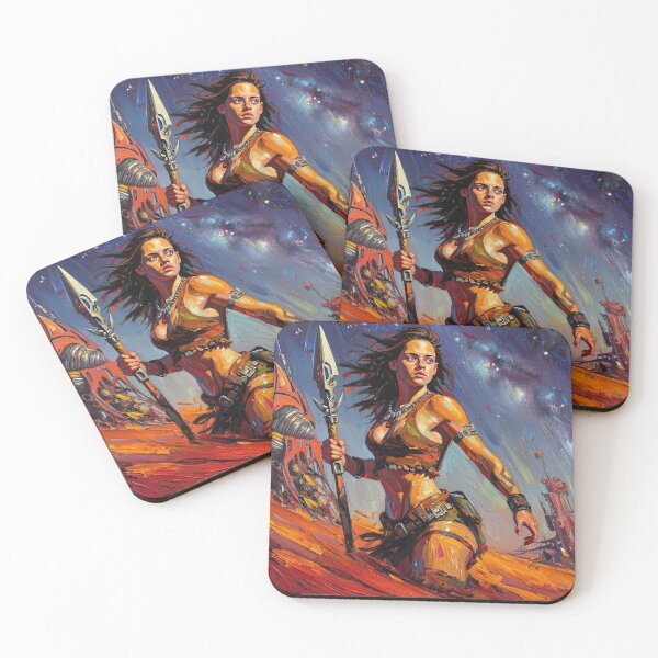 Item preview, Fantasy Barbarian Princess of Mars, a goddess with a spear designed and sold by Vintage Designs +.