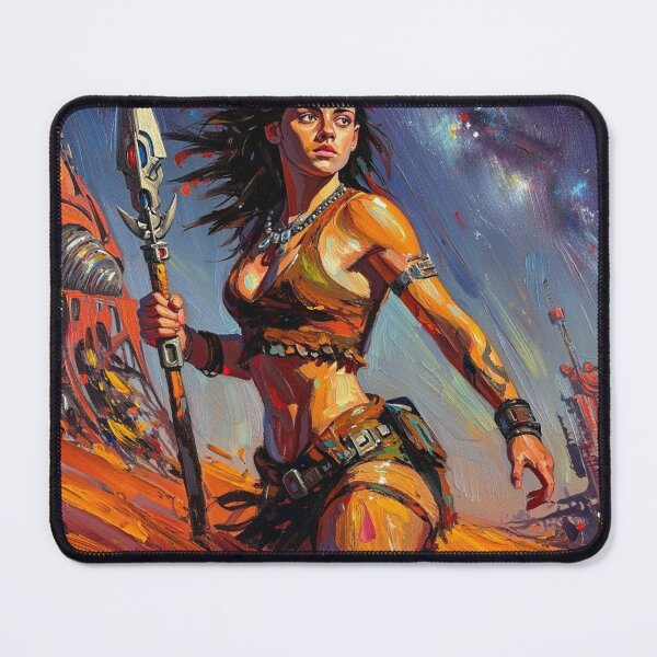 Item preview, Fantasy Barbarian Princess of Mars, a goddess with a spear designed and sold by Vintage Designs +.