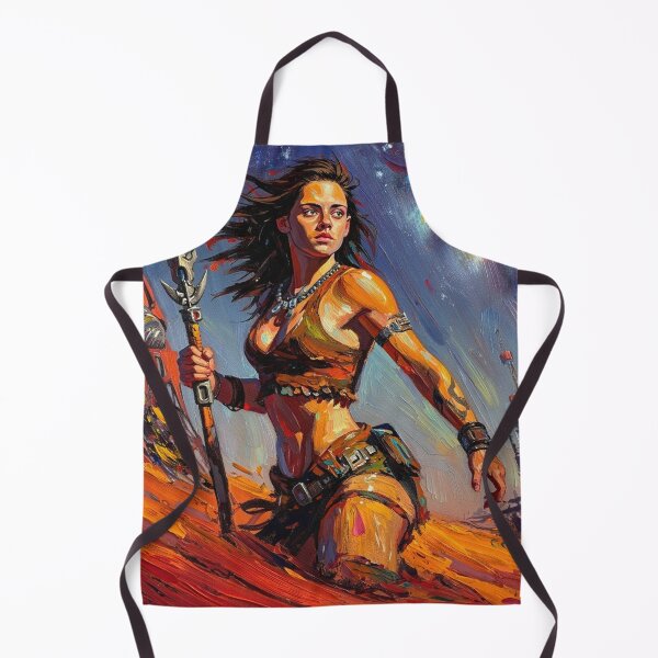 Item preview, Fantasy Barbarian Princess of Mars, a goddess with a spear designed and sold by Vintage Designs +.