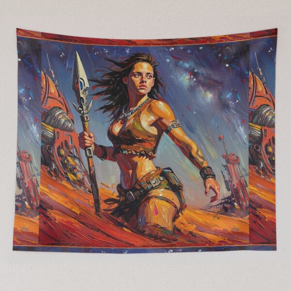 Item preview, Fantasy Barbarian Princess of Mars, a goddess with a spear designed and sold by Vintage Designs +.