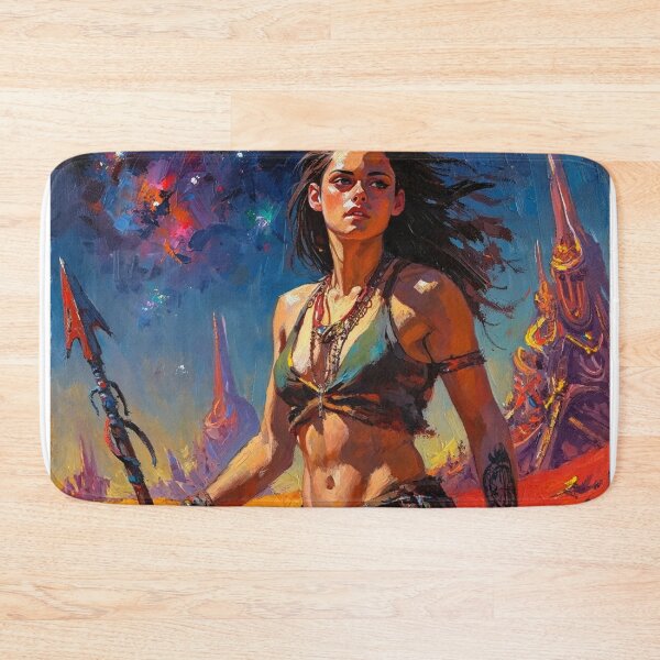 Item preview, Fantasy Barbarian Princess of Mars, a goddess with a spear designed and sold by Vintage Designs +.