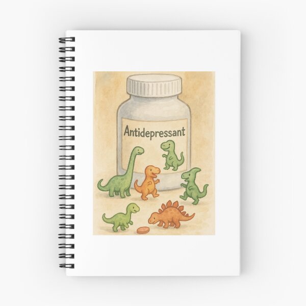 Item preview, Antidepressant Dinosaur meds medication pills happy birthday kawaii gift christmas happy designed and sold by CheeseBlueprint.