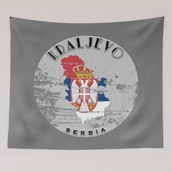 Item preview, Kraljevo Serbia Flag Worn  designed and sold by World Designs.