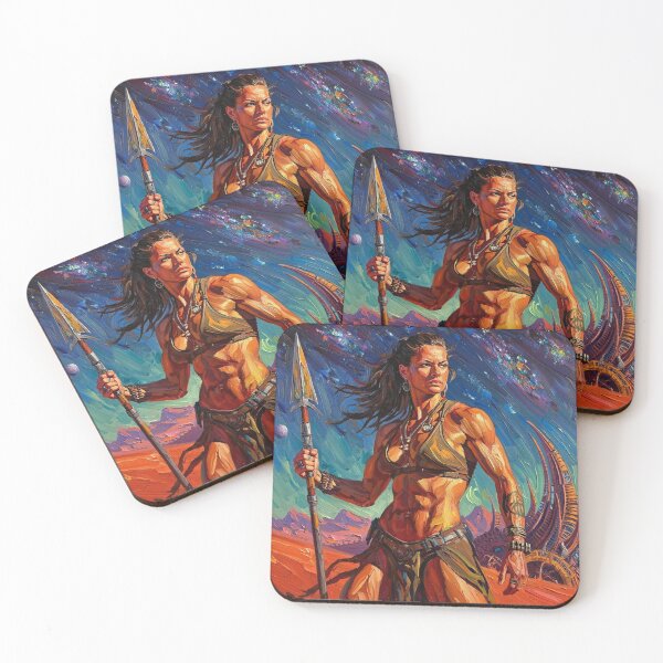 Item preview, Fantasy Barbarian Princess of Mars, a goddess with a spear designed and sold by Vintage Designs +.