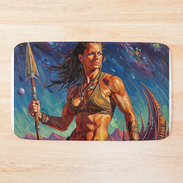 Item preview, Fantasy Barbarian Princess of Mars, a goddess with a spear designed and sold by Vintage Designs +.