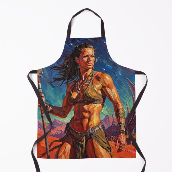 Item preview, Fantasy Barbarian Princess of Mars, a goddess with a spear designed and sold by Vintage Designs +.