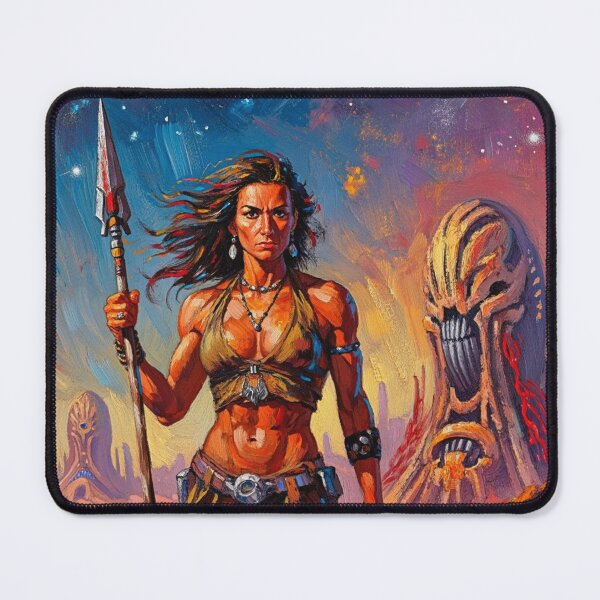 Item preview, Fantasy Barbarian Princess of Mars, a goddess with a spear designed and sold by Vintage Designs +.