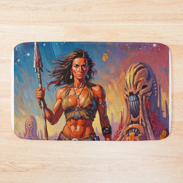 Item preview, Fantasy Barbarian Princess of Mars, a goddess with a spear designed and sold by Vintage Designs +.