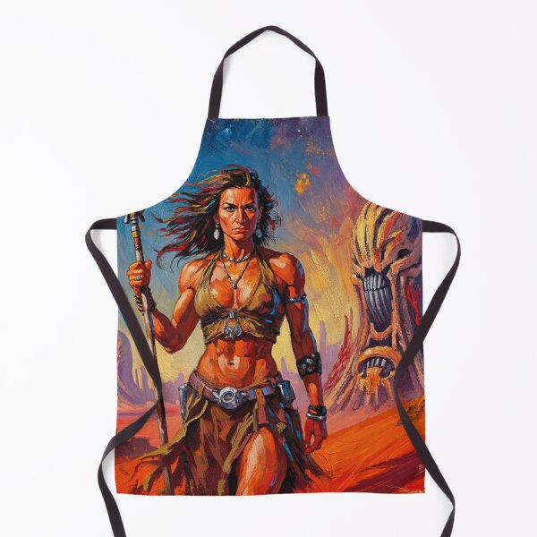 Item preview, Fantasy Barbarian Princess of Mars, a goddess with a spear designed and sold by Vintage Designs +.