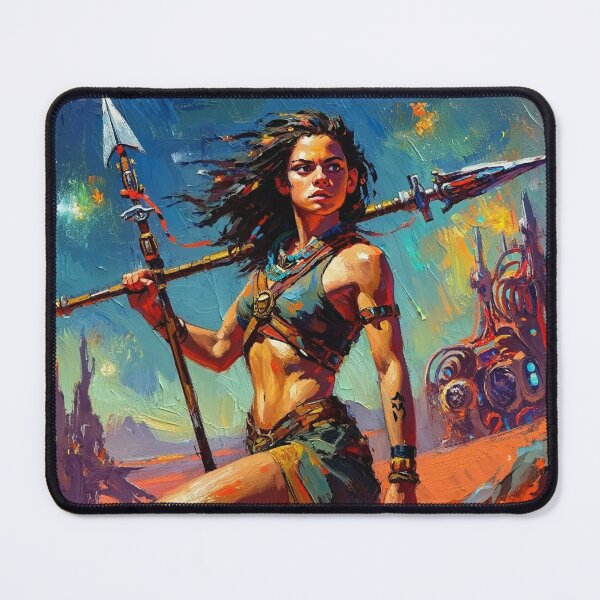 Item preview, Fantasy Barbarian Princess of Mars, a goddess with a spear designed and sold by Vintage Designs +.