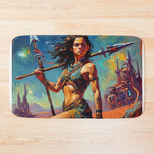 Item preview, Fantasy Barbarian Princess of Mars, a goddess with a spear designed and sold by Vintage Designs +.
