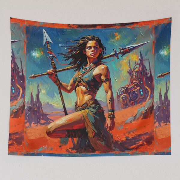 Item preview, Fantasy Barbarian Princess of Mars, a goddess with a spear designed and sold by Vintage Designs +.