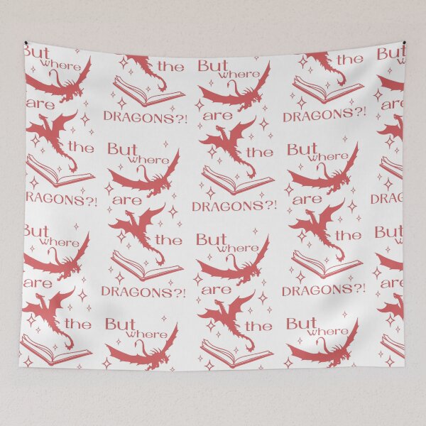 Item preview, Where Are the Dragons — Bookish Fantasy Humor designed and sold by AvviareArt.