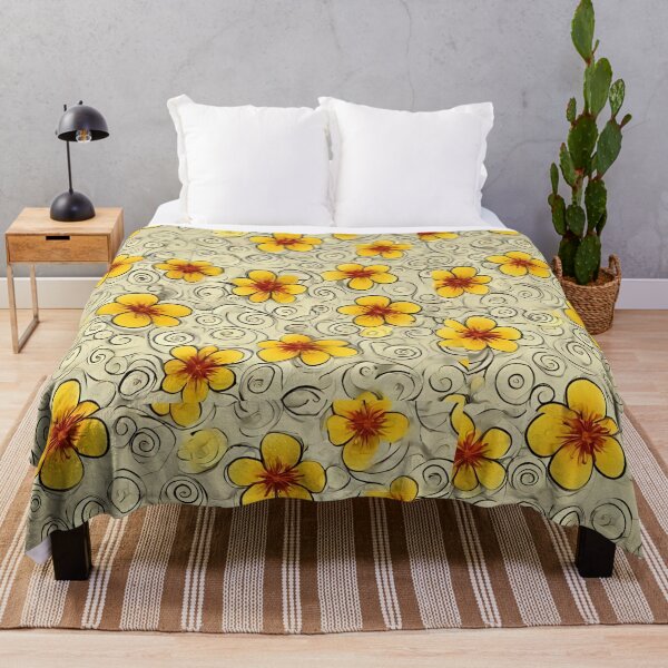 Item preview, Swirly Yellow Flower Pattern designed and sold by IslaKarisArt.