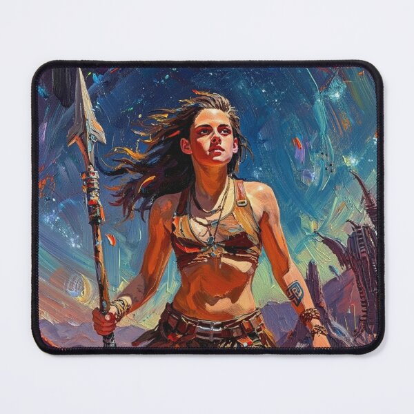Item preview, Fantasy Barbarian Princess of Mars, a goddess with a spear designed and sold by Vintage Designs +.