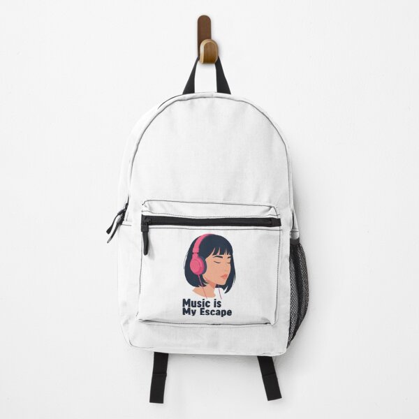 Item preview, "Music Is My Escape" Headphones & Serene Woman Design - Music Lover Product designed and sold by DMNindustries.