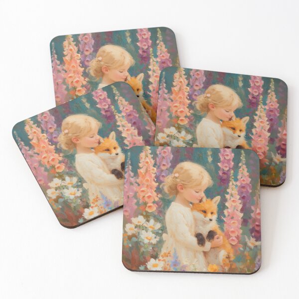 Item preview, Girl and Fox in a Dreamy Garden designed and sold by Magical Art Store.