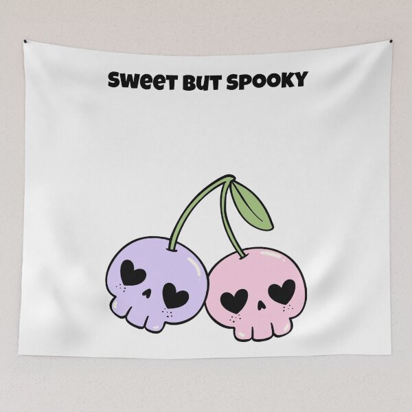 Item preview, Sweet But Spooky – Cute Skull Cherries Pastel Goth Art designed and sold by Blackseali.