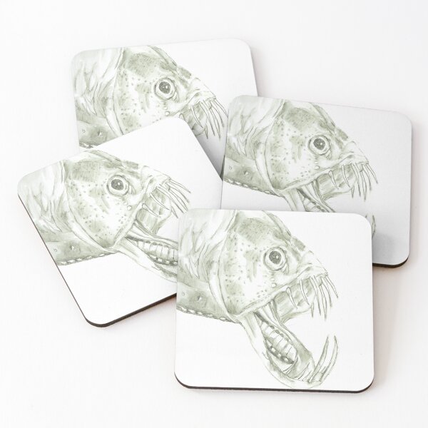 Item preview, Realistic Original Green Ink Drawing of Deep-Sea Fangtooth designed and sold by Sheila Singhal.