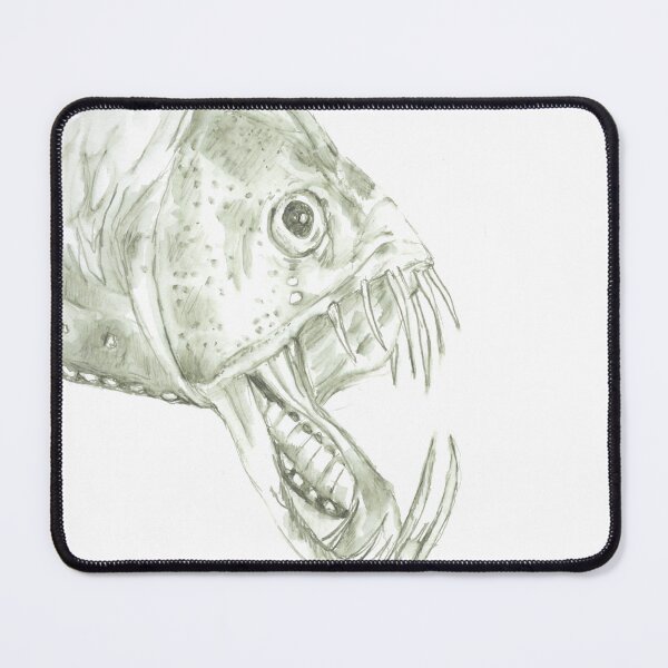 Item preview, Realistic Original Green Ink Drawing of Deep-Sea Fangtooth designed and sold by Sheila Singhal.