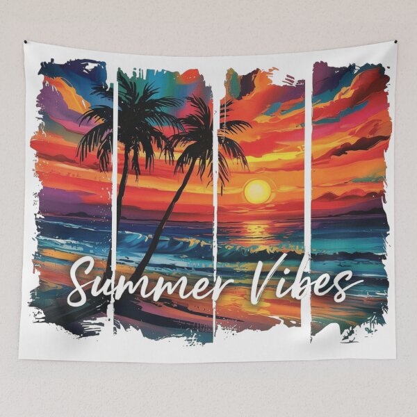 Item preview, Summer Vibes – Beach Sunset with Palm Trees in the Sand designed and sold by EDigitalStore.