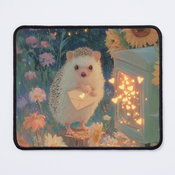 Item preview, Hedgehog Mailing Glowing Hearts at Twilight designed and sold by Magical Art Store.