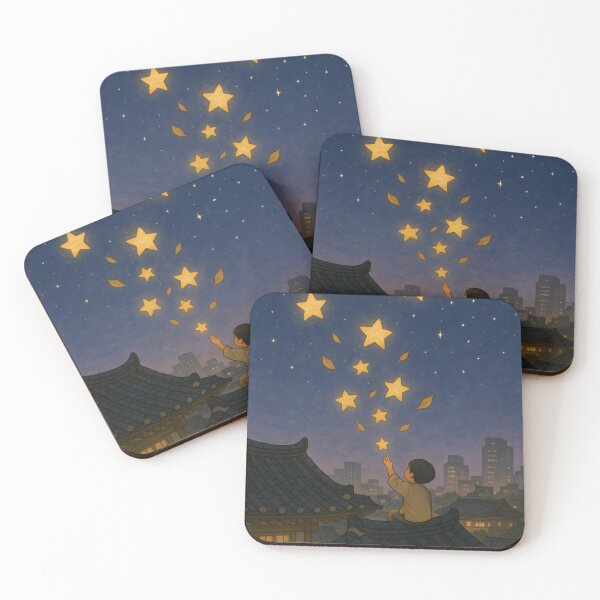 Item preview, When Stars Fell on Hwanghak-dong – Korean Child & Lanterns | Urban Dream Watercolor designed and sold by bloomling.