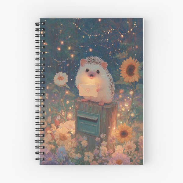 Item preview, Hedgehog with Love Letter in a Firefly Garden designed and sold by Magical Art Store.