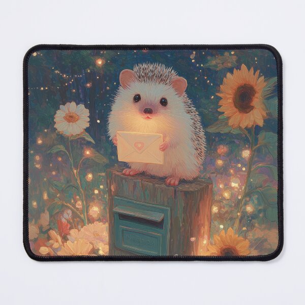 Item preview, Hedgehog with Love Letter in a Firefly Garden designed and sold by Magical Art Store.