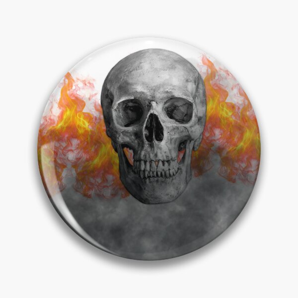 Item preview, Born in Fire – Realistic Skull with Flames Gothic Dark Art designed and sold by Blackseali.
