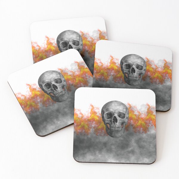 Item preview, Born in Fire – Realistic Skull with Flames Gothic Dark Art designed and sold by Blackseali.