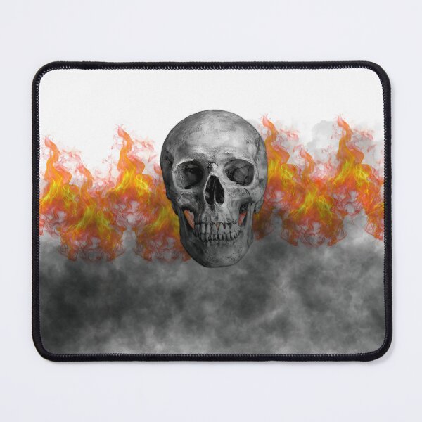 Item preview, Born in Fire – Realistic Skull with Flames Gothic Dark Art designed and sold by Blackseali.