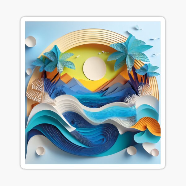 Item preview, Joyful Papercut Seascape designed and sold by Becky-Poppins.