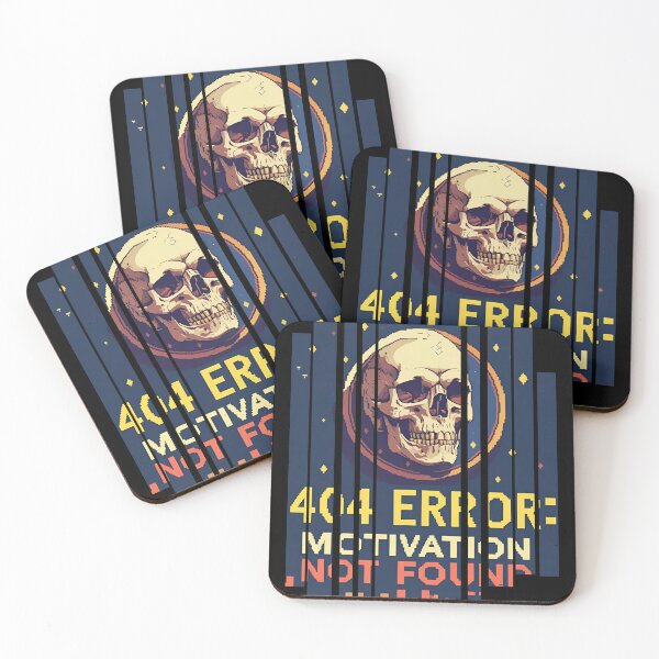 Item preview, 404 Error Motivation Not Found Skull Design Classic error popup with pixelated font 3 designed and sold by Neon G.