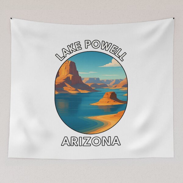 Item preview, Lake Powell Arizona Travel Poster – Scenic Desert Lake Art designed and sold by inkNext.