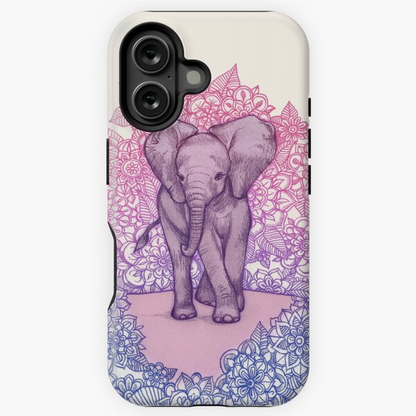 Item preview, Cute Baby Elephant in pink, purple & blue designed and sold by micklyn.
