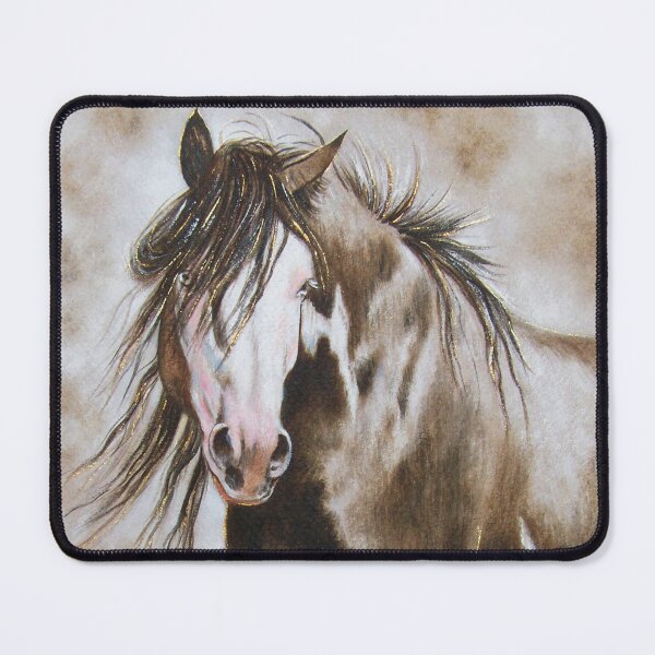 Item preview, Wild mustang stallion horse acrylic painting designed and sold by Tahnja Wolter.