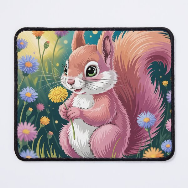 Item preview, Cute Pink Squirrel Flower Sticker – Adorable Spring Forest Animal with Flowers, Whimsical Woodland Vinyl Decal for Laptops, Journals & Water Bottles designed and sold by Design Den.
