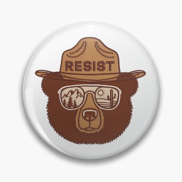 Item preview, Embroidered bear resist - hands off our national parks us alt service save the nature protect forests designed and sold by SkeletonsDanger.