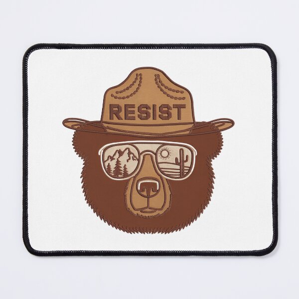 Item preview, Embroidered bear resist - hands off our national parks us alt service save the nature protect forests designed and sold by SkeletonsDanger.
