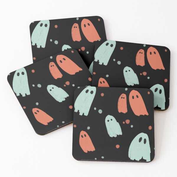 Item preview, Teal and Tangerine Ghosts, Pastel Goth designed and sold by Druid Soup.