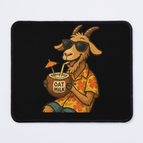 Item preview, Funny goat drinks oat milk designed and sold by DamioPolArt.