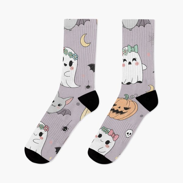 Item preview, Pastel Goth Halloween Pattern - Cute Spooky Ghosts, Bats & Pumpkins designed and sold by StickyGuys.