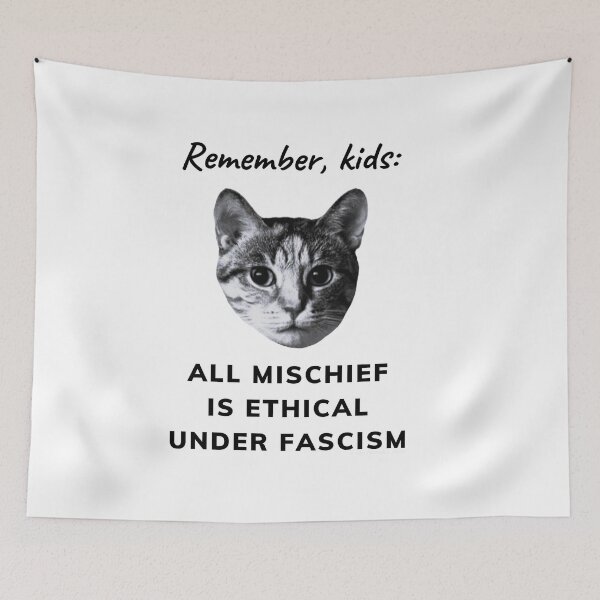 Item preview, All Mischief is Ethical Under Fascism designed and sold by Mildly Doomed & Reluctantly Awake.
