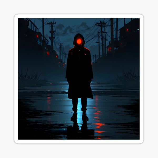 Item preview, Hooded figure with red light at night designed and sold by Ledsor.