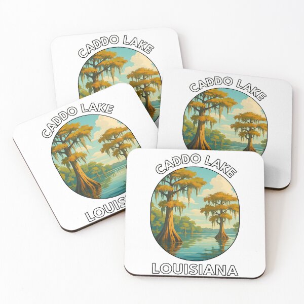 Item preview, Caddo Lake Louisiana Travel Poster – Bald Cypress Swamp Art designed and sold by inkNext.